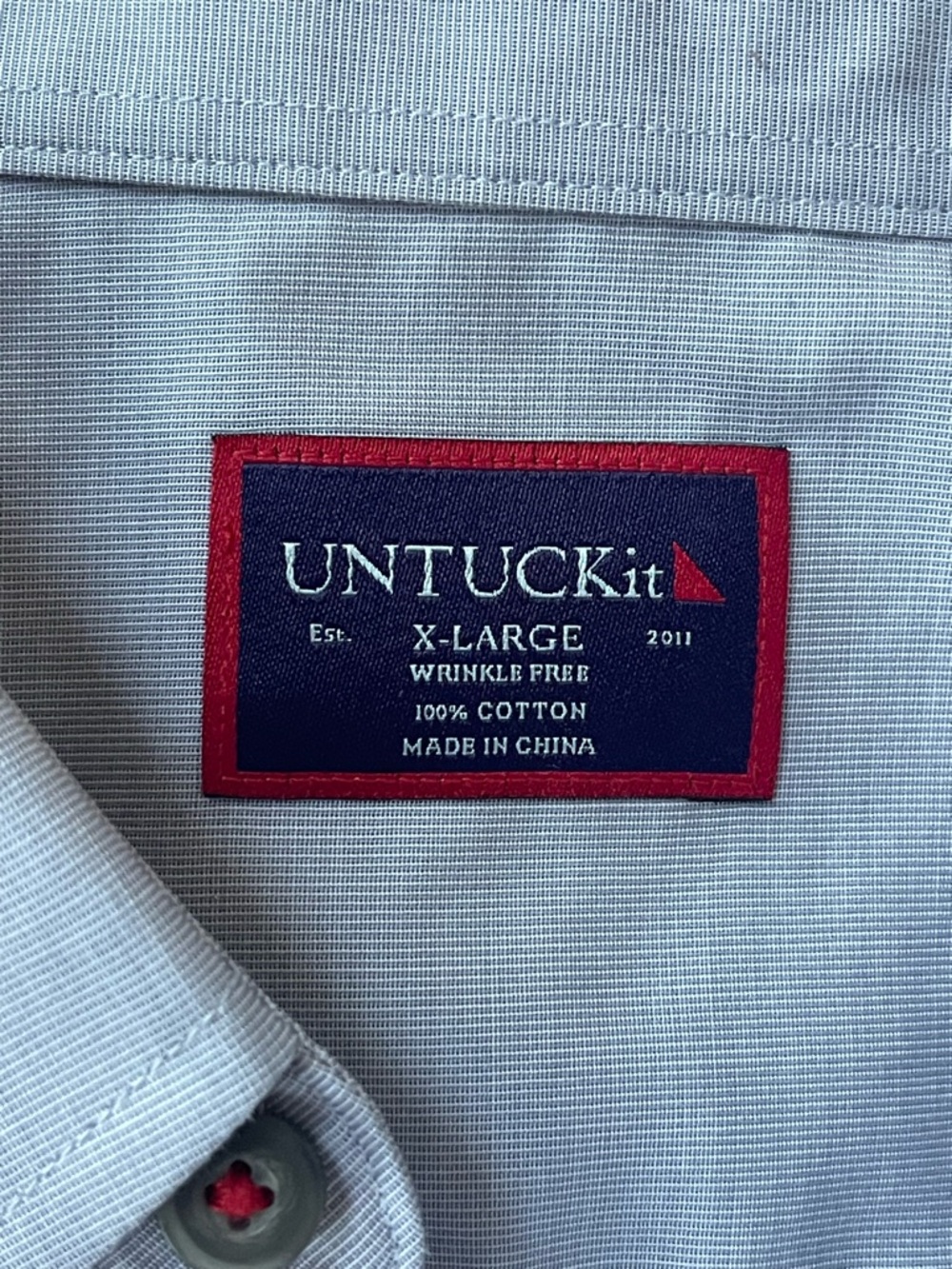 UNTUCKit Rubican WF Wrinkle Free Button Down Shirt Gray XL Regular Fit - Picture 4 of 13